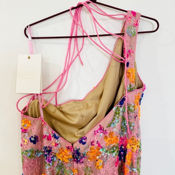 MAC DUGGAL Embellished one shoulder Lace Strappy Column Gown NWT - Picture 10 of 13